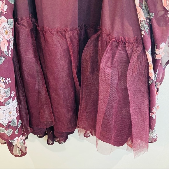 TORRID Sz 4 Vanity Chiffon A-Line Floral Petticoat Lined Elastic Waist Skirt NEW - Picture 8 of 13